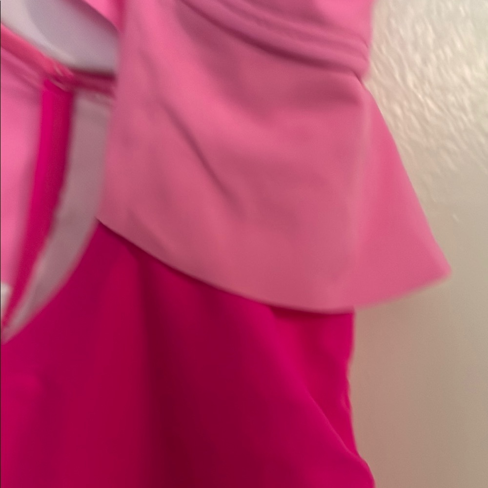 Pink Ruffled One-Piece Swimsuit - Picture 3 of 7